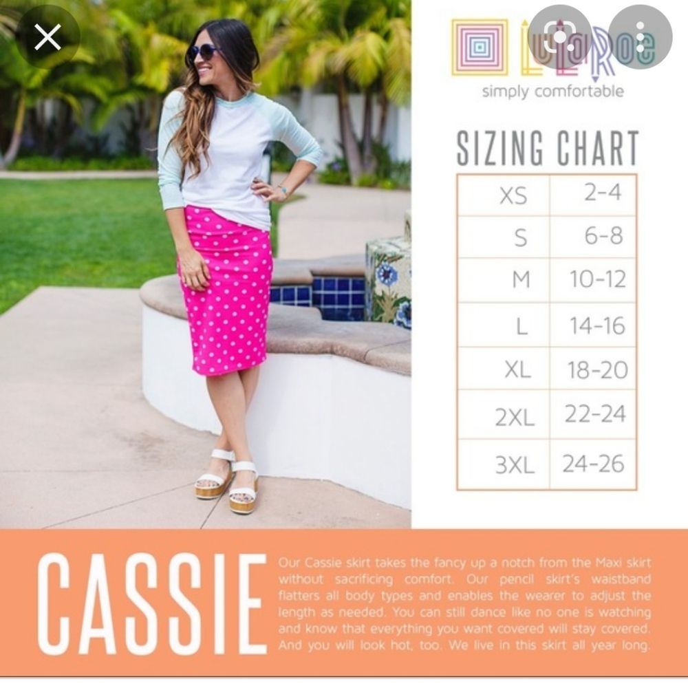 5/$25 Cassie LuLaroe XL skirt - Picture 3 of 3